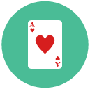 ace heart Flat Round Icon
