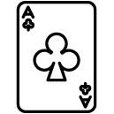 ace of clubs line Icon