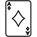 ace of diamonds line Icon