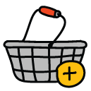 add shopping basket Doodle Icon