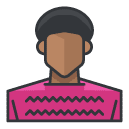 african american man Filled Outline Icon