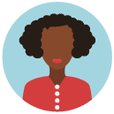 african american woman Flat Round Icon
