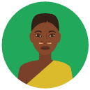 african woman Flat Round Icon