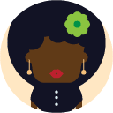 afro woman flat Icon