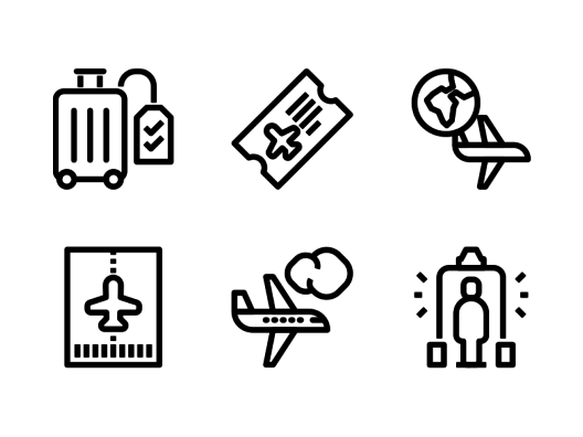 airport-and-travel-line-icons