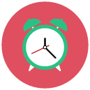 alarm clock Flat Round Icon