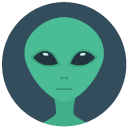alien Flat Round Icon