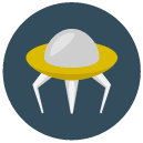 alien space ship Flat Round Icon