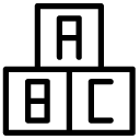 alphabet blocks line Icon