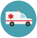 ambulance Flat Round Icon