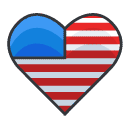 america Filled Outline Icon