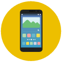 android phone black Flat Round Icon