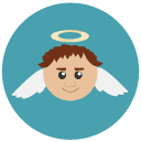 angel Flat Round Icon