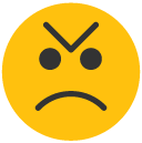 angry Flat Round Icon