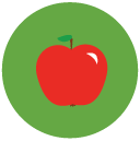 apple Flat Round Icon