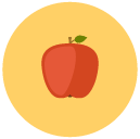 apple Flat Round Icon