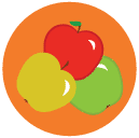 apples Flat Round Icon