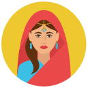 arabian woman Flat Round Icon