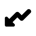 arrow down left glyph Icon