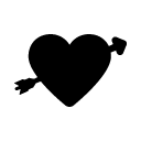 arrow shooting heart glyph Icon