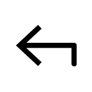 arrow turn left glyph Icon