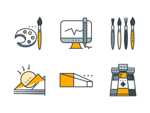 art filled outline icons