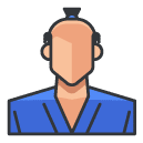 asian man Filled Outline Icon