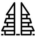 asian towers line Icon