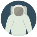 astronaut Flat Round Icon