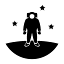 astronaut on moon glyph Icon