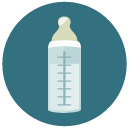 baby bottle Flat Round Icon