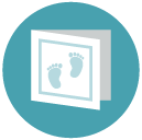 baby care card Flat Round Icon