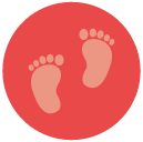 baby footprint Flat Round Icon