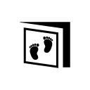 baby footprint card glyph Icon