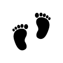baby footprints glyph Icon