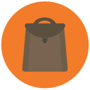 backpack Flat Round Icon