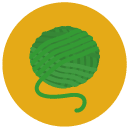 ball of yarn Flat Round Icon