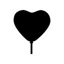 balloon heart glyph Icon