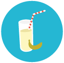 banana juice Flat Round Icon