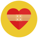 bandaged heart Flat Round Icon