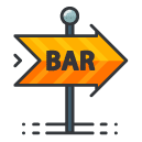 bar sign Filled Outline Icon