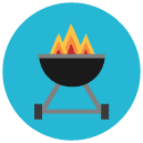 barbeque Flat Round Icon