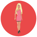 barbie Flat Round Icon