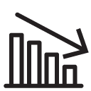 bars chart arrow decrease line Icon