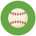 baseball Flat Round Icon