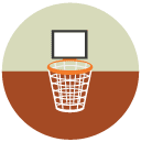 basket Flat Round Icon