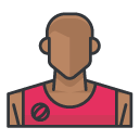 basketball man Filled Outline Icon