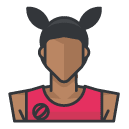 basketball woman Filled Outline Icon