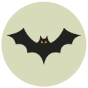 bat Flat Round Icon