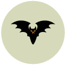 bat Flat Round Icon